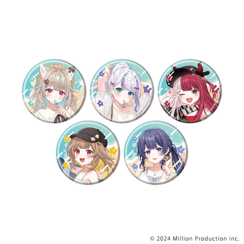 『Million Production』缶バッジ03/夏デートver. コンプリートセット(全5種) (描き起こしイラスト)